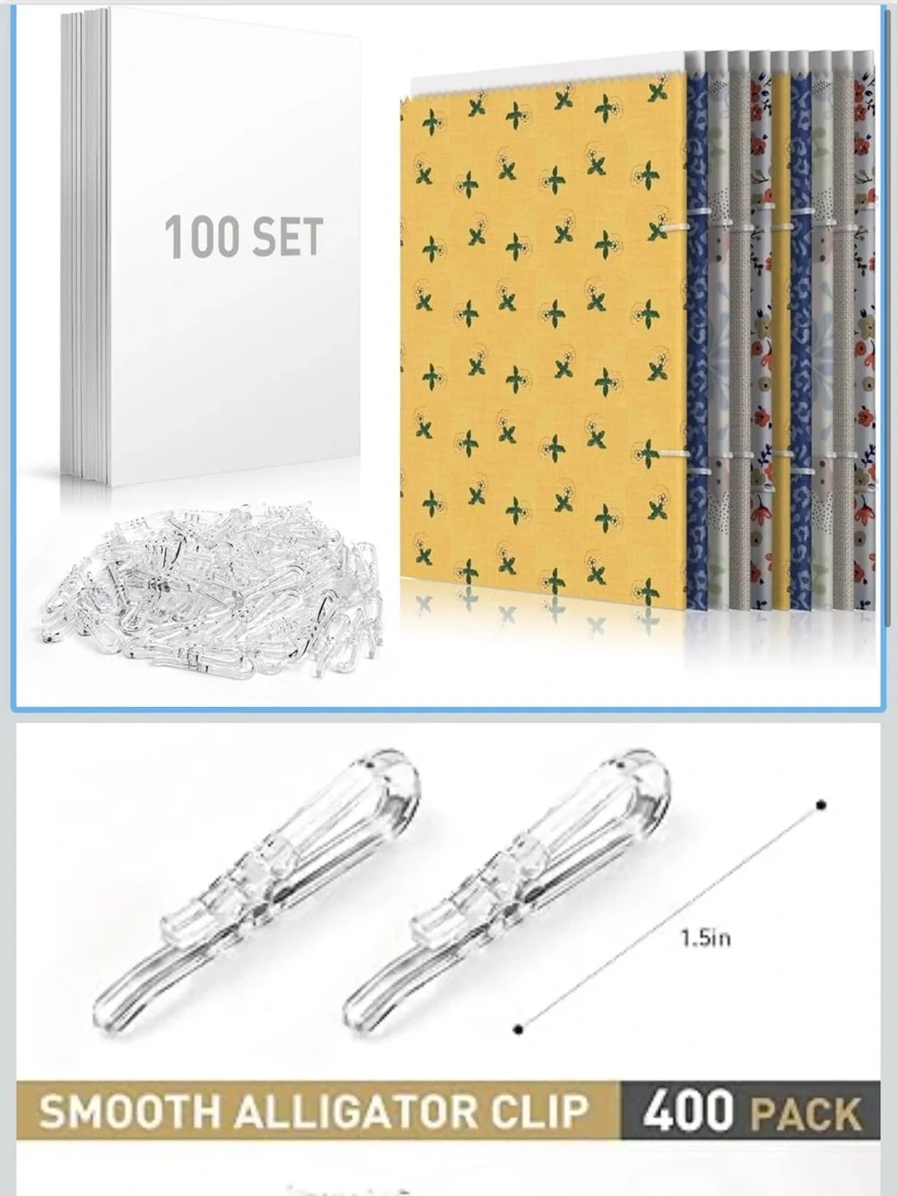 Clear Alligator Clips for Home Party Supplies - 400 Pack